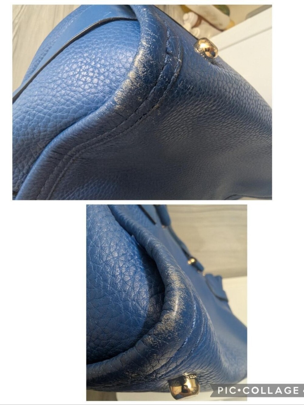 Coach Swagger 27 Carryall Pebbled Leather Blue Handbag Crossbody Strap - Picture 16 of 16